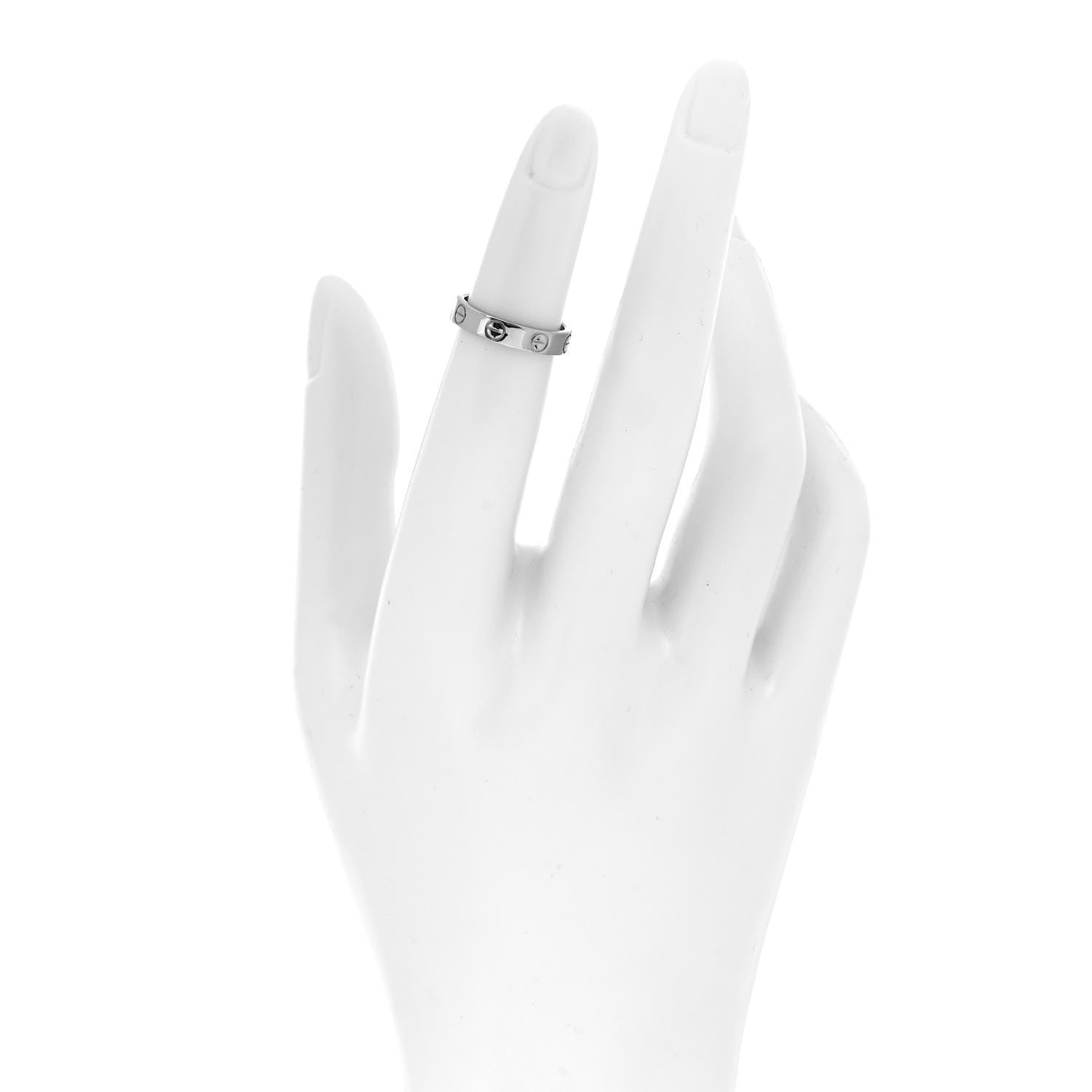 Cartier 18K White Gold 3.5mm LOVE Wedding Band Ring 46 3.75 2 of 4