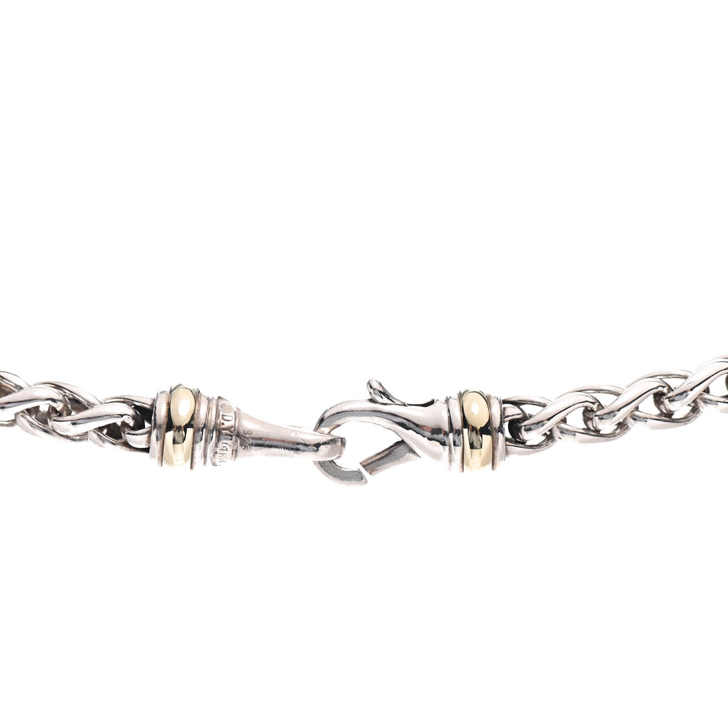 Sterling Silver 14K Yellow Gold 6mm Wheat Chain Necklace