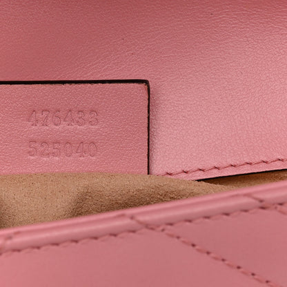 Gucci Calfskin Matelasse Super Mini GG Marmont Shoulder Bag Wild Rose 7 of 11