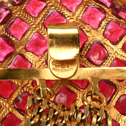 Chanel Crystal Gripoix Poured Glass Chain Belt Gold Multicolor 3 of 6