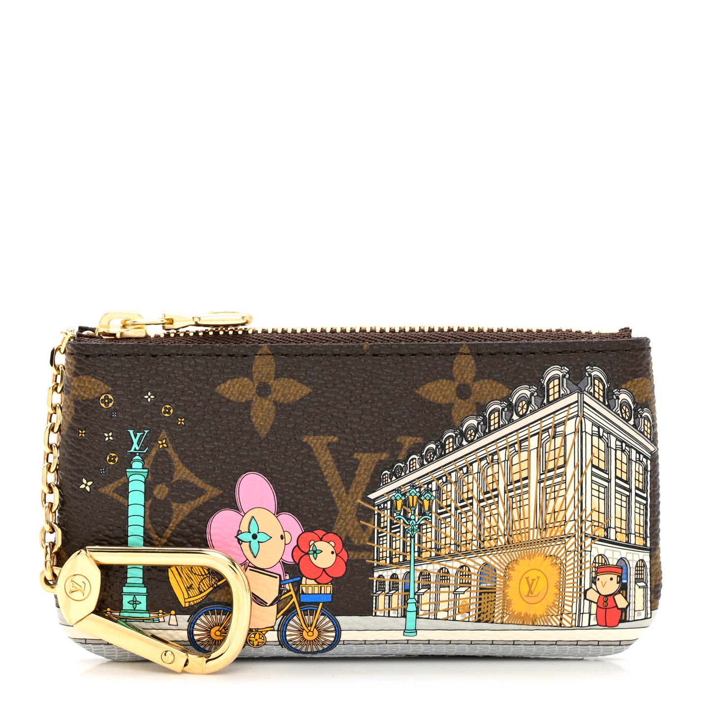 Monogram 2022 Christmas Animation Paris Key Pouch Pink