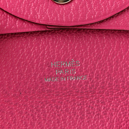 Hermes Chevre Mysore Bastia Coin Purse Rose Tyrien 6 of 7