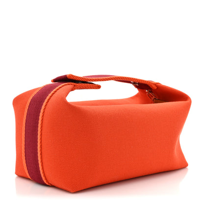 Hermes Canvas Small Bride-A-Brac Pouch Orange Burgundy 3 of 7