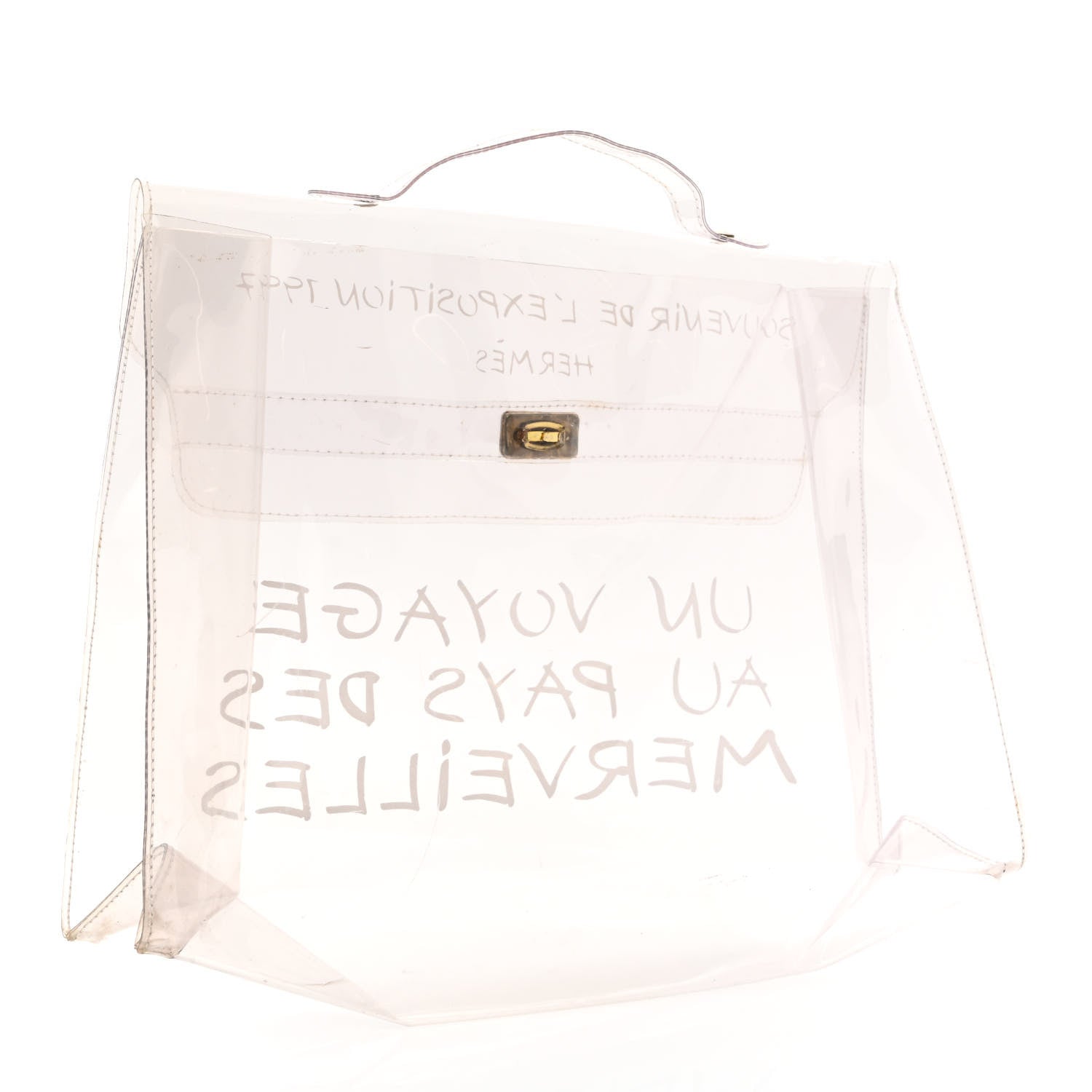 Hermes Vinyl Souvenir De L'Exposition Kelly Transparent 3 of 11