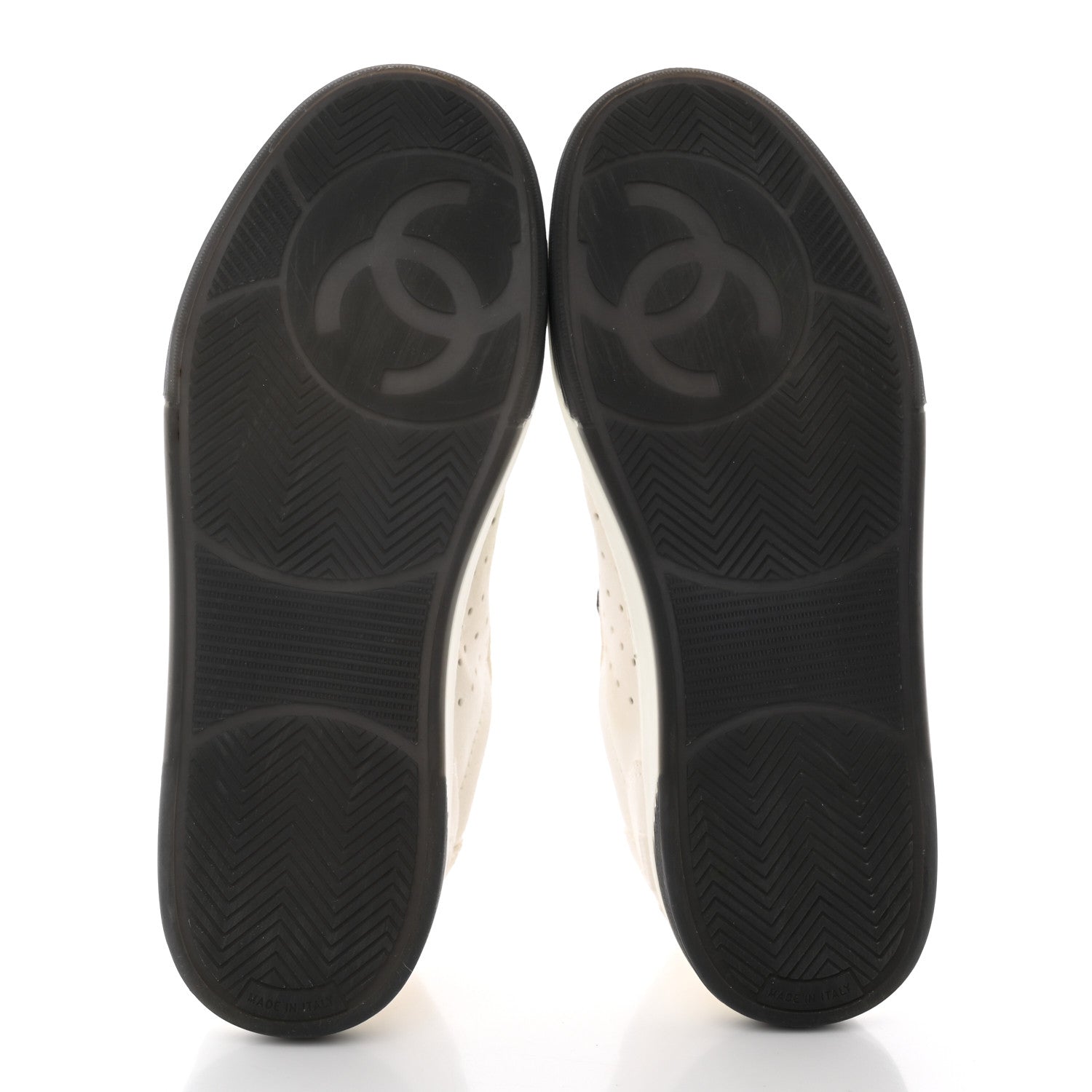 Chanel Suede Calfskin Logo Sneakers 39 Black White 5 of 16