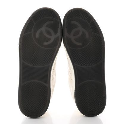 Chanel Suede Calfskin Logo Sneakers 39 Black White 5 of 16