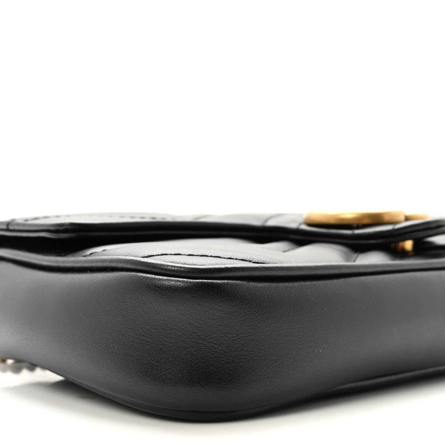 Calfskin Matelasse Mini GG Marmont Shoulder Bag With Case Black White