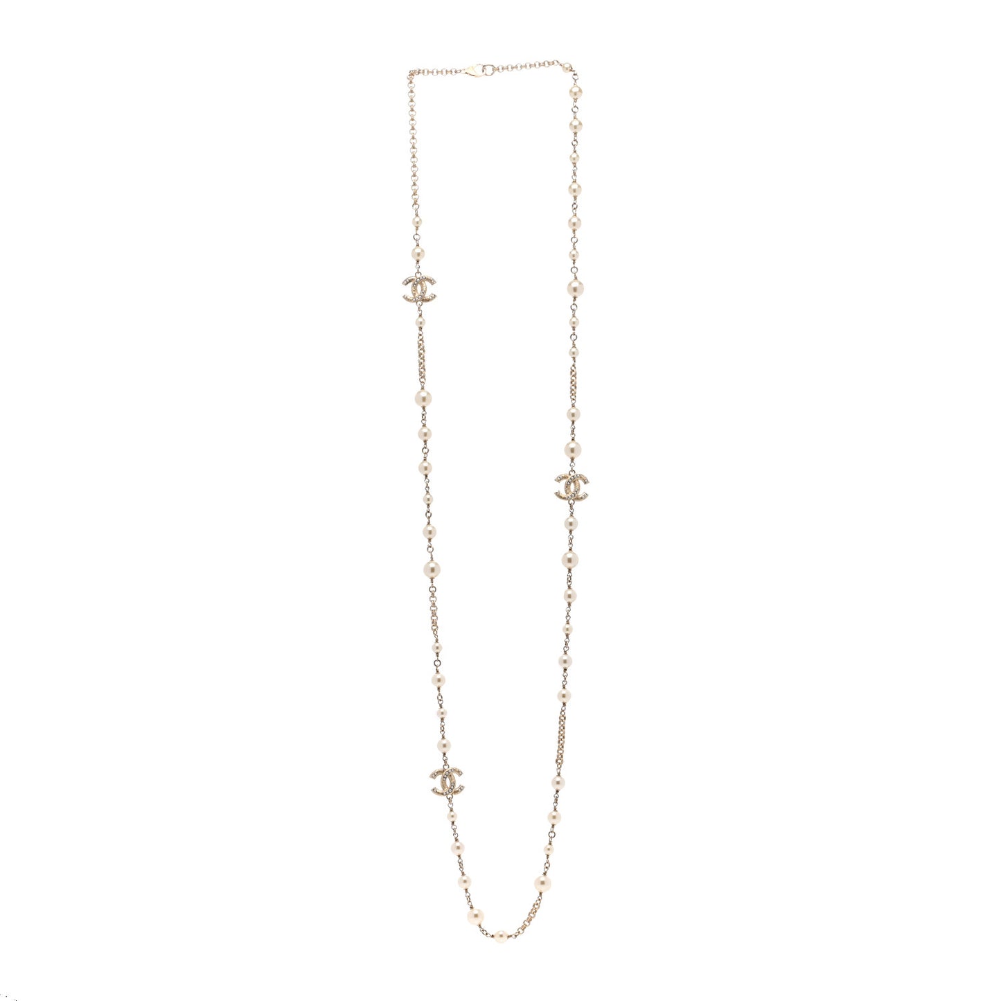 Pearl CC Necklace Light Gold