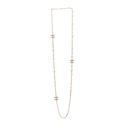 Chanel Pearl CC Necklace Light Gold 3 of 4
