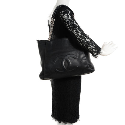 Chanel Caviar Large CC Tuck Tote Black 2 of 7