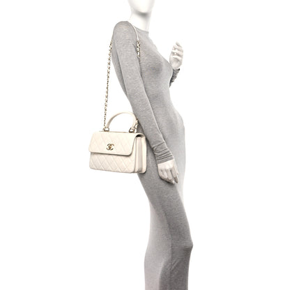 Chanel Lambskin Quilted Small Trendy CC Dual Handle Flap Bag White 2 of 10