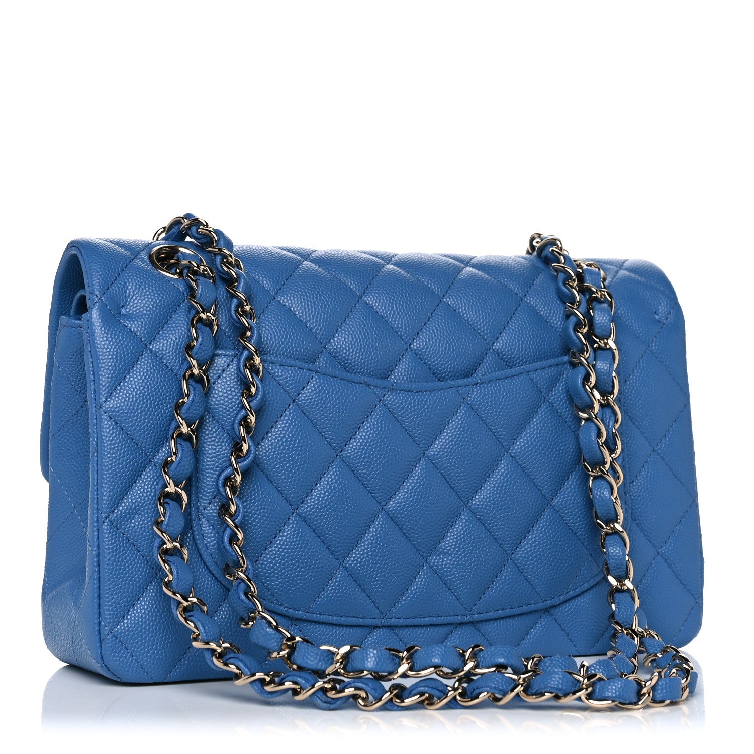Chanel Caviar Quilted Small Double Flap Blue 3 of 10