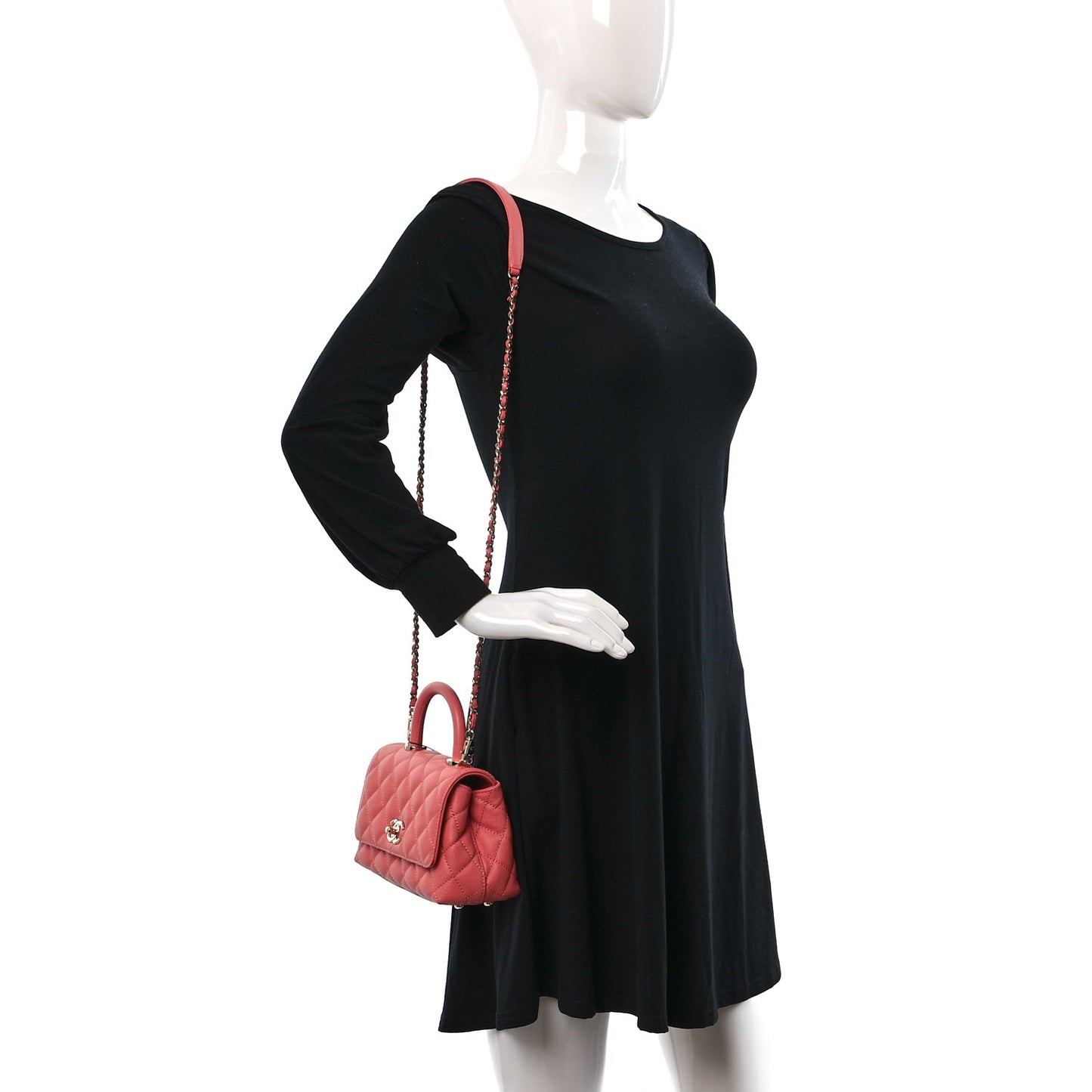 Caviar Quilted Extra Mini Coco Handle Flap Pink