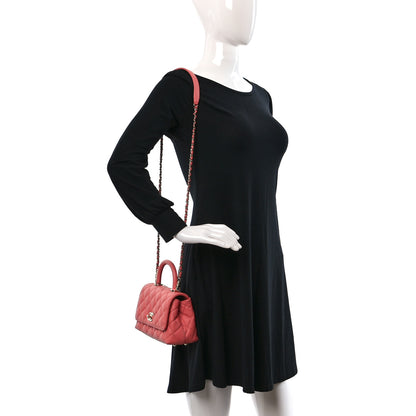 Chanel Caviar Quilted Extra Mini Coco Handle Flap Pink 2 of 10