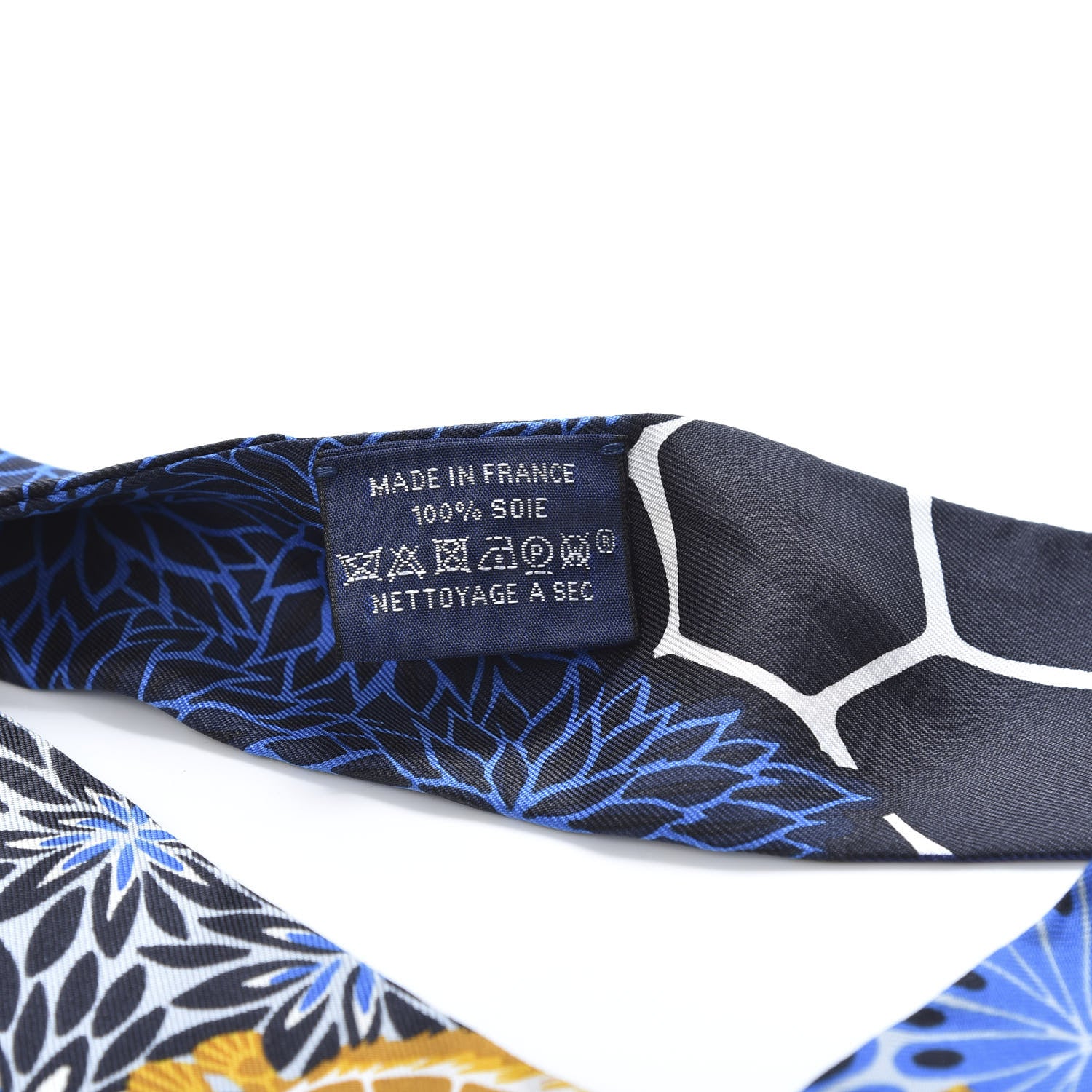 Hermes Silk The Three Graces Twilly Bleu Nuit Gold Black 2 of 4