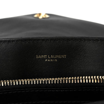 Saint Laurent Suede Calfskin Y Quilted Monogram Small Loulou Chain Satchel Black 6 of 14