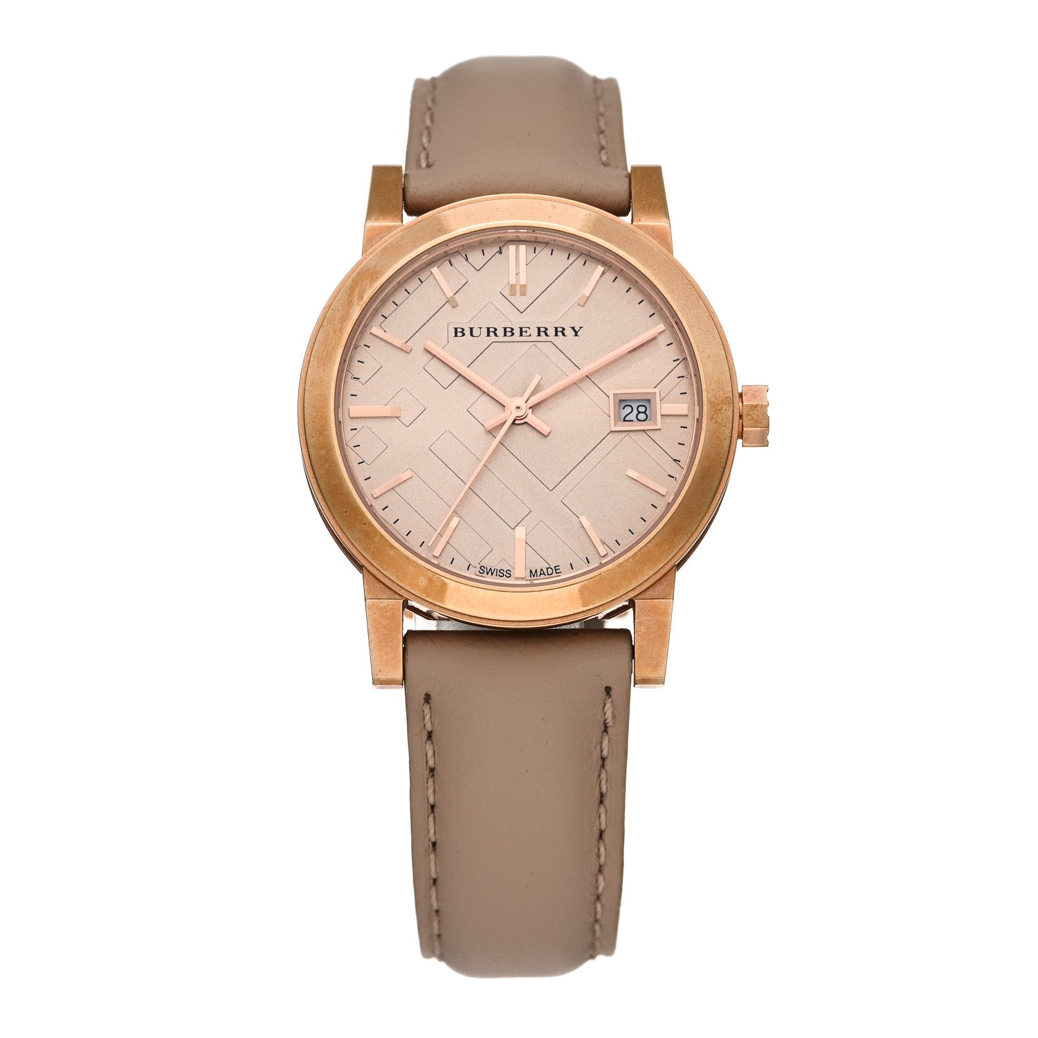 Burberry Stainless Steel Calfskin 33mm The City Quartz Watch Nude BU9109 1 of 5