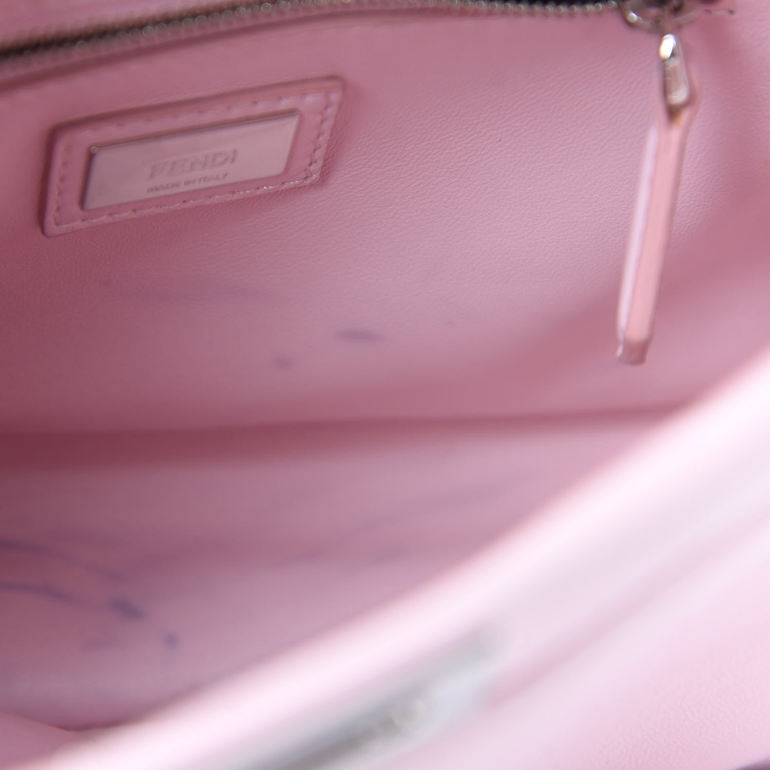 Fendi Nappa Mini Peekaboo Iconic Satchel Peonia 15 of 18