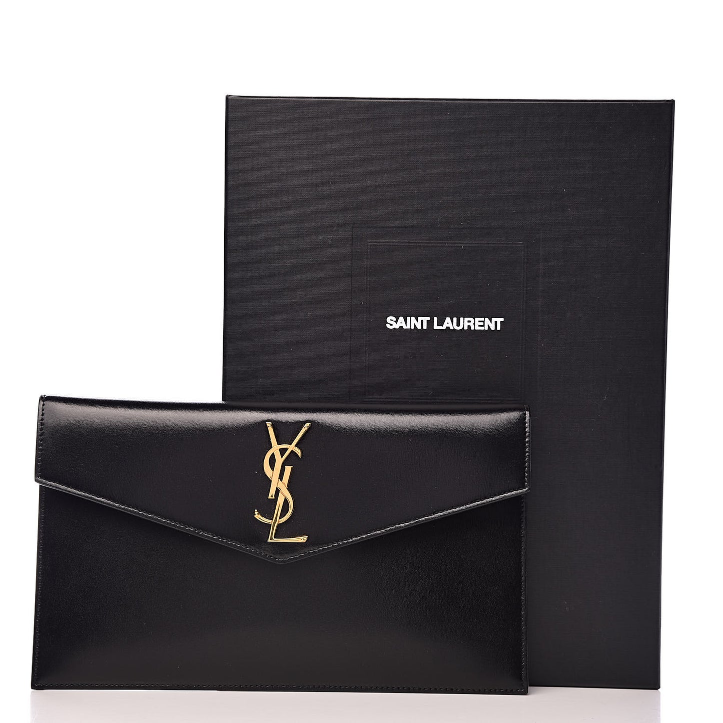 Smooth Shiny Calfskin Monogram Uptown Pouch Black