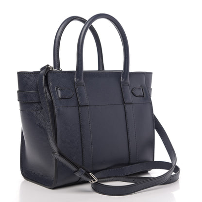 Mulberry Small Classic Grain Mini Bayswater Zip Tote Navy 4 of 10