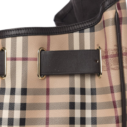 Burberry Haymarket Check Medium Walden Belted Hobo Chocolate 9 of 12