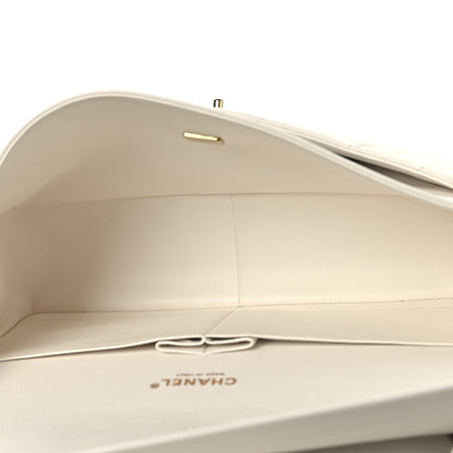 Chanel Caviar Quilted Jumbo Double Flap White 5 of 10