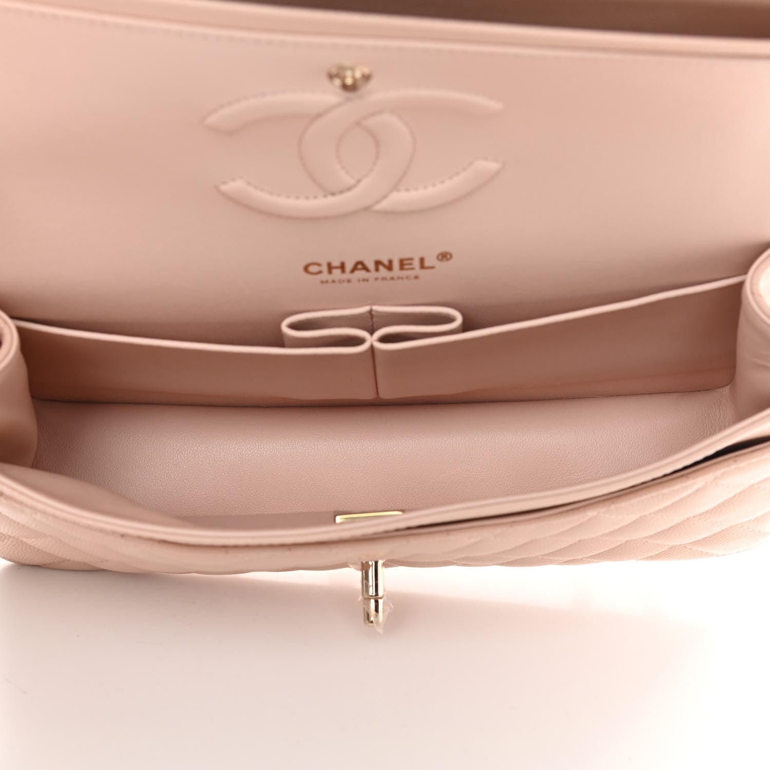 Chanel Caviar Quilted Medium Double Flap Light Beige 5 of 11