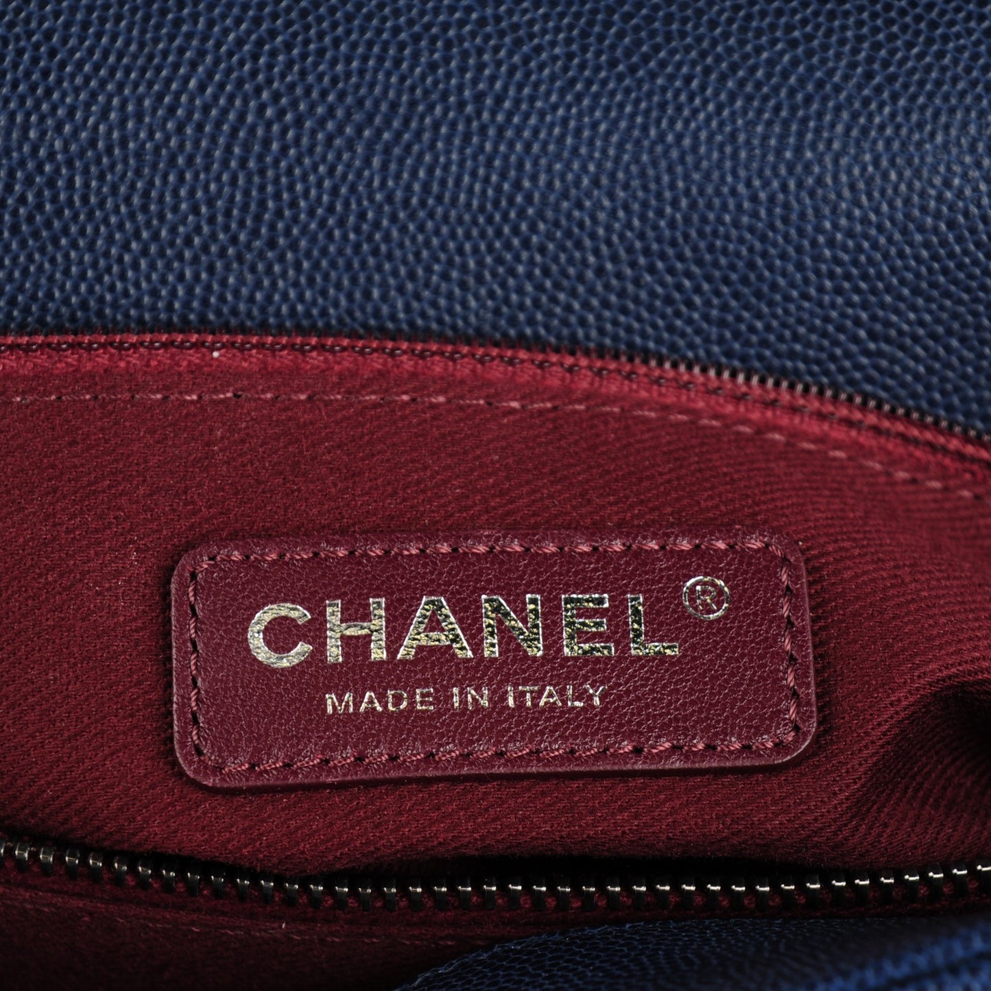 Caviar Quilted Medium Coco Handle Flap Navy Blue