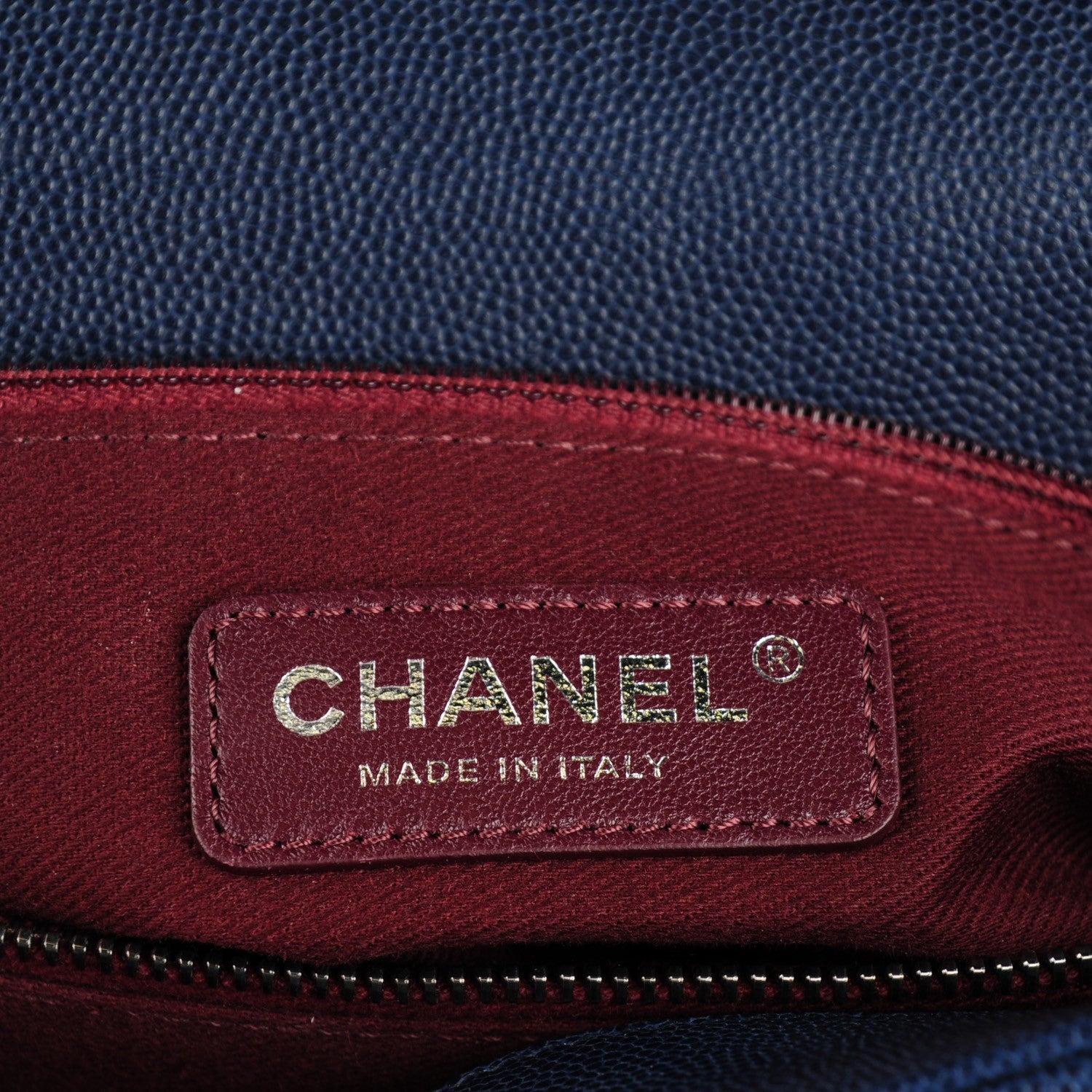Chanel Caviar Quilted Medium Coco Handle Flap Navy Blue 7 of 8