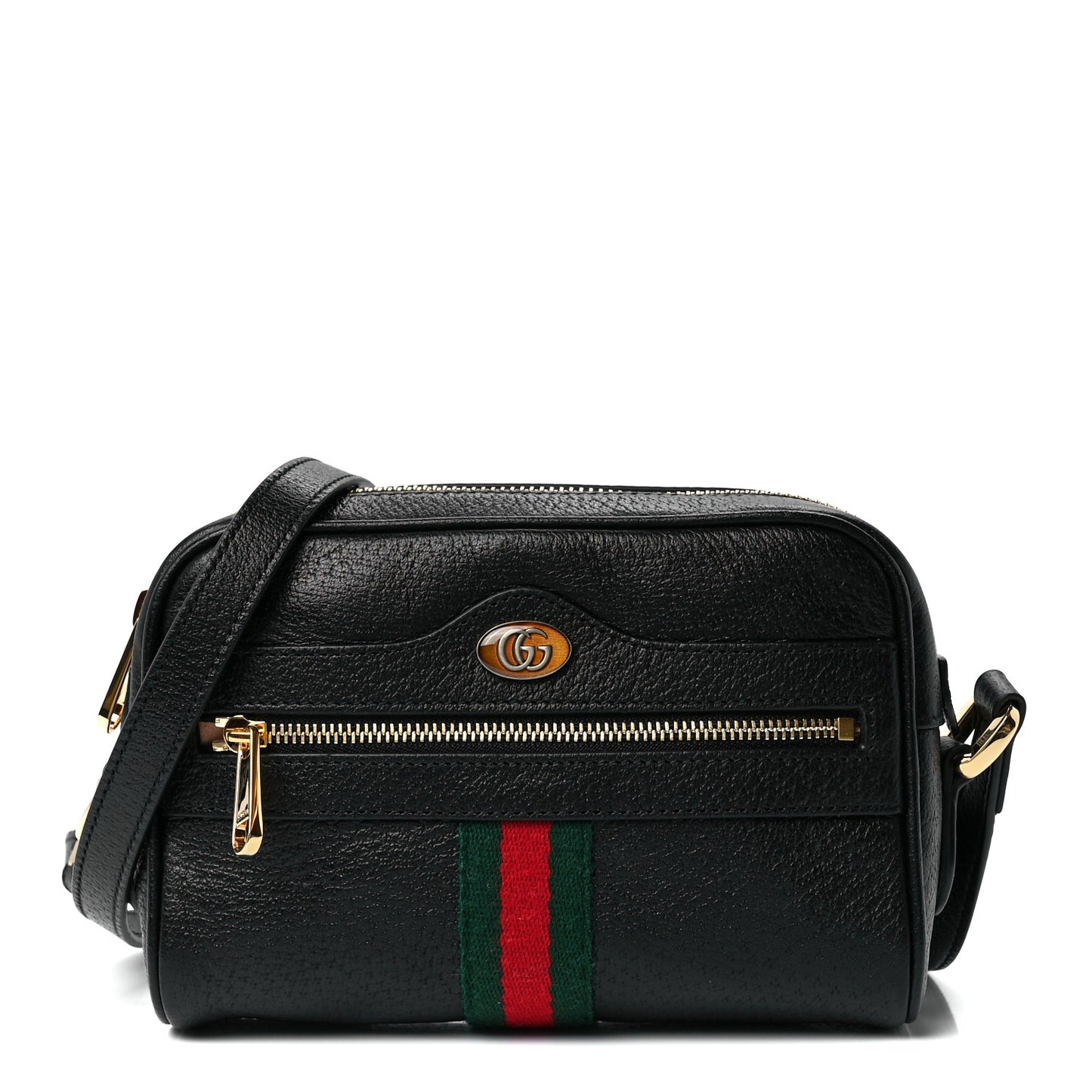 Calfskin Web Mini Ophidia Shoulder Bag Black