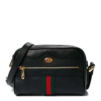 Gucci Calfskin Web Mini Ophidia Shoulder Bag Black 1 of 12
