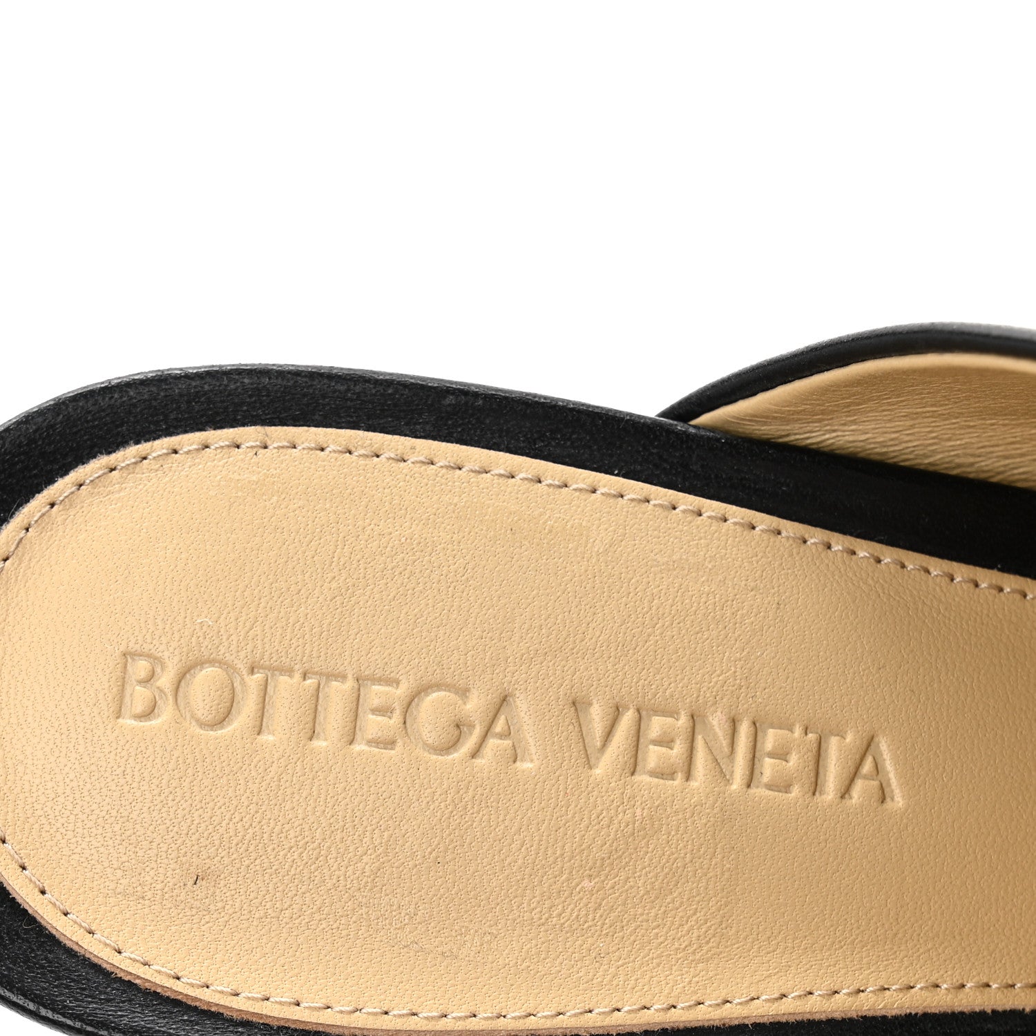 Bottega Veneta Lambskin Stretch Canalazzo Sandals 37.5 Black 8 of 8
