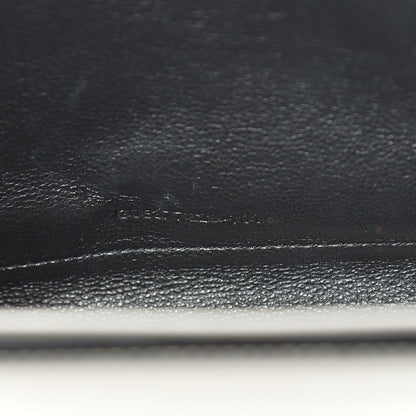 Saint Laurent Grain De Poudre Matelasse Chevron Monogram Chain Wallet Oyster Grey 7 of 13