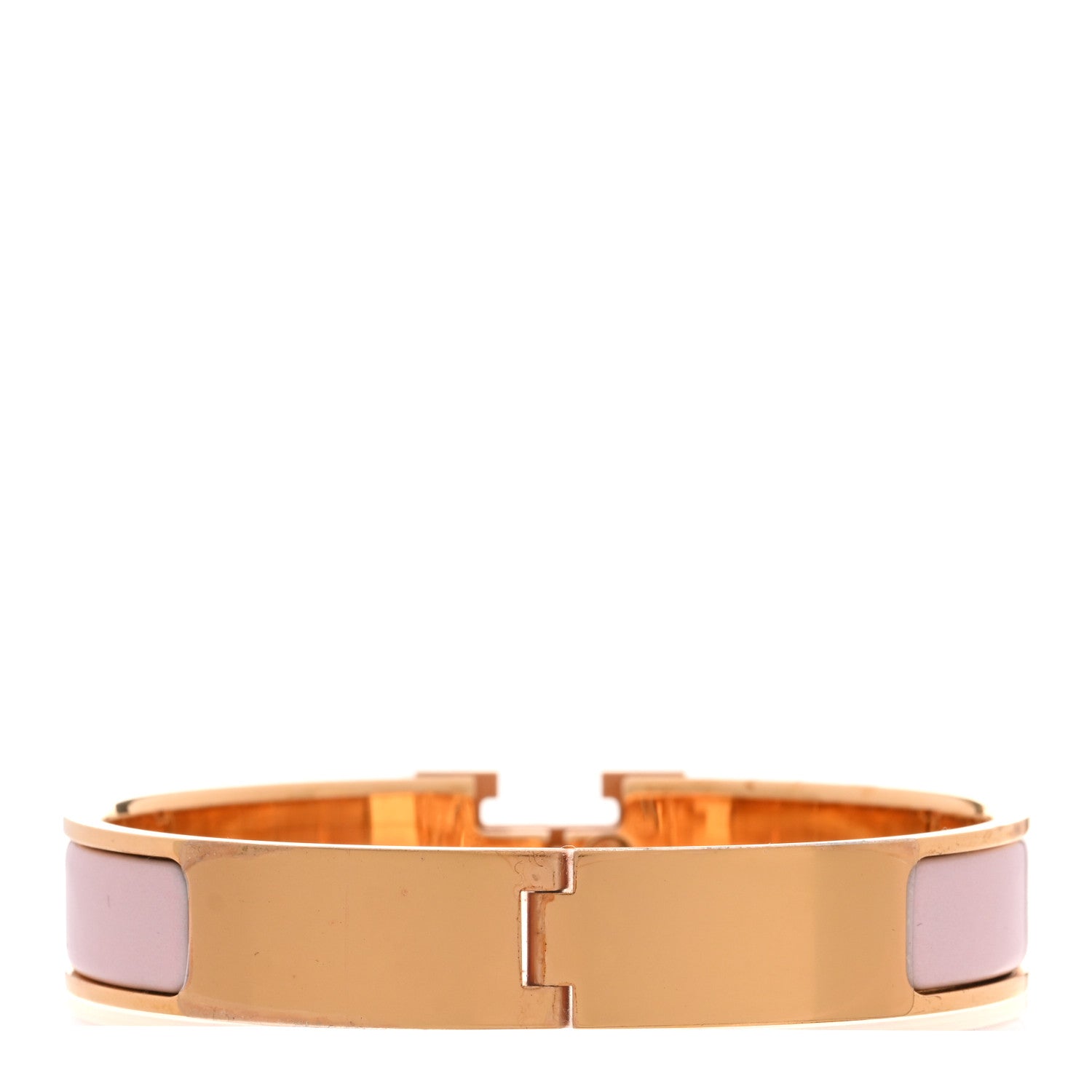Hermes Enamel Narrow Clic Clac H Bracelet GM Rose Candeur 3 of 5