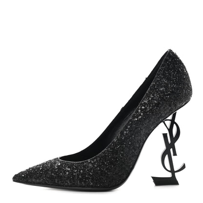 Saint Laurent Glitter Opyum 100 Pumps 36.5 Black 1 of 7