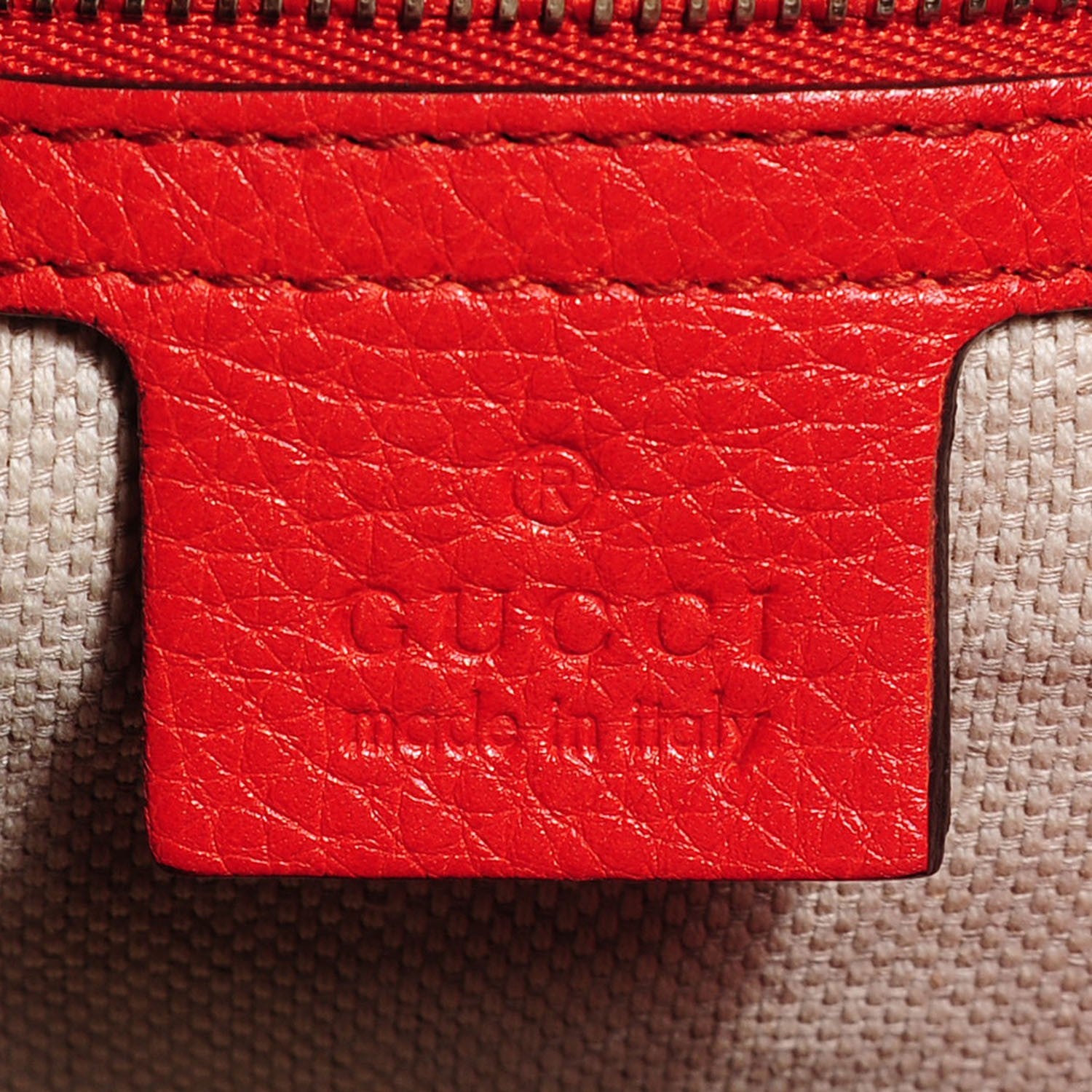 Gucci Pebbled Calfskin Large Soho Shoulder Bag Sun Orange 5 of 9