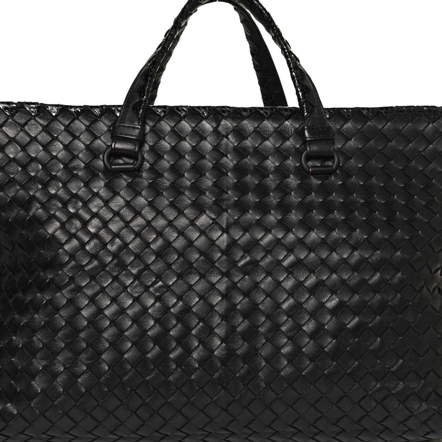 Nappa Intrecciato Ayers Brick Tote Black