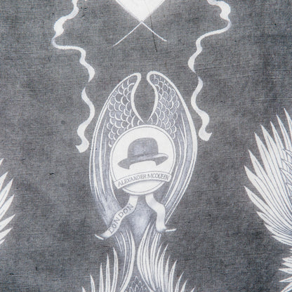 Alexander McQueen Silk Chiffon Cameo Skull Scarf Black Ivory 6 of 7