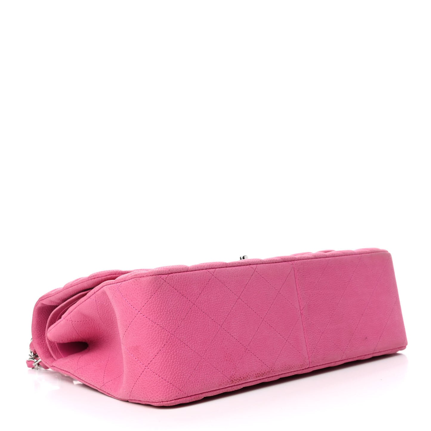 Iridescent Caviar Quilted Jumbo Double Flap Pink