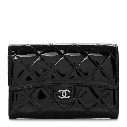 Chanel Patent Calfskin Quilted Small Flap Wallet Black 1 of 10