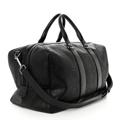 Salvatore Ferragamo Calfskin Gancini Embossed Travel Duffle Bag Black 2 of 8