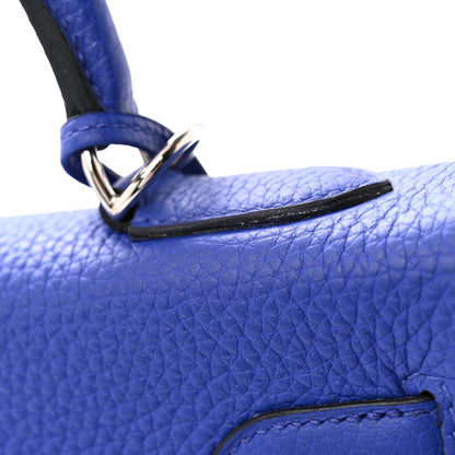 Hermes Taurillon Clemence Kelly Retourne 32 Bleu Electrique 13 of 14