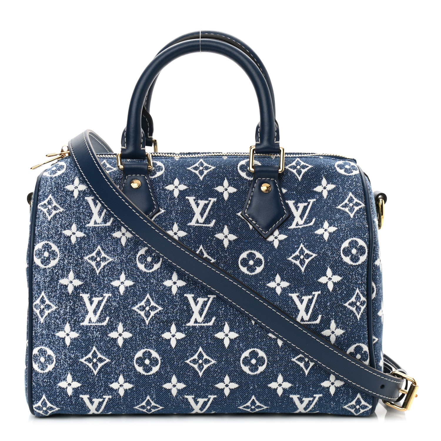 Louis Vuitton Monogram Jacquard Denim Speedy Bandouliere 25 Bleu 1 of 10