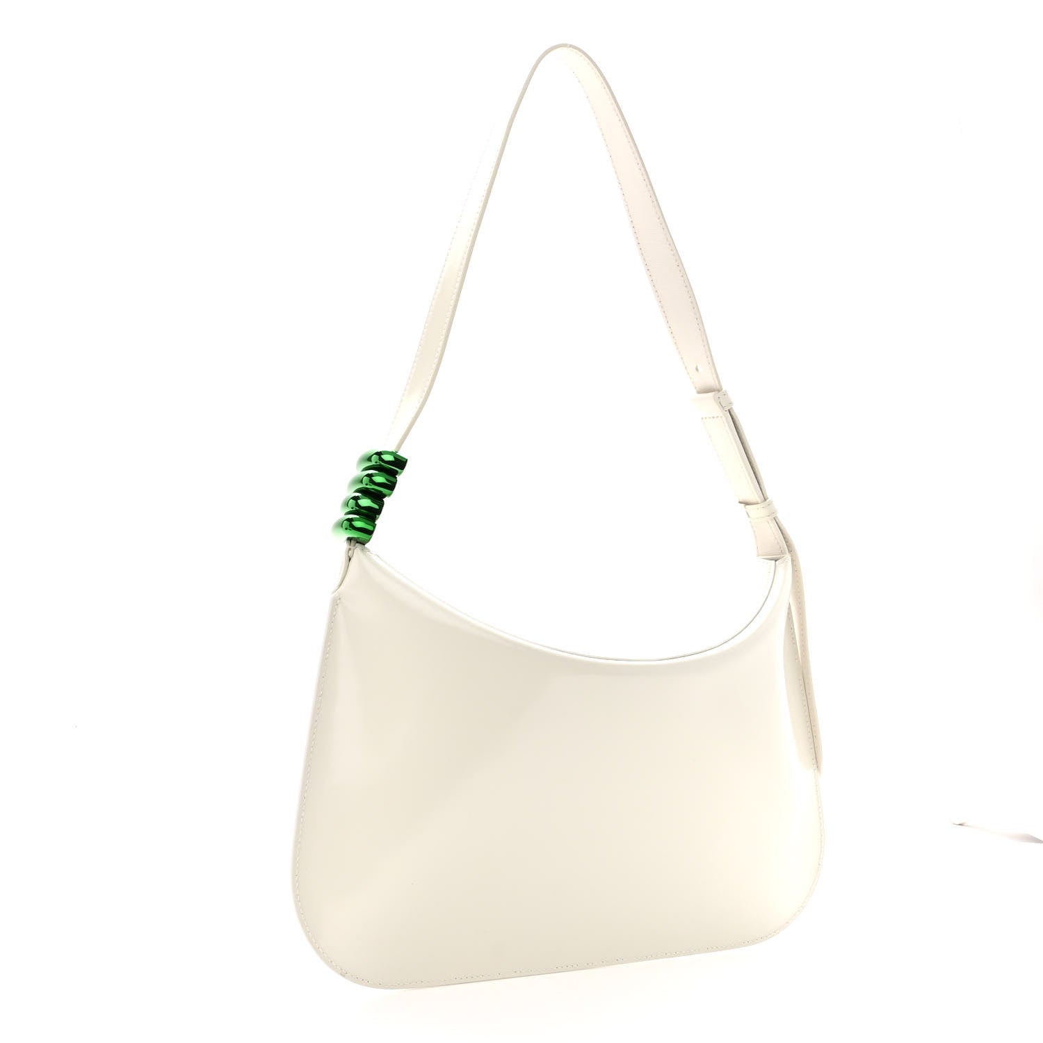 Bottega Veneta Brushed Calfskin Cradle Fold Over Shoulder Bag White Parakeet 3 of 10