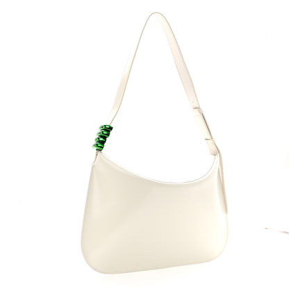 Bottega Veneta Brushed Calfskin Cradle Fold Over Shoulder Bag White Parakeet 3 of 10