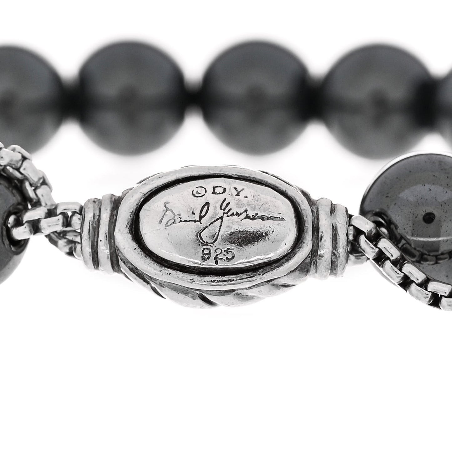 Sterling Silver Hematite 8mm Spiritual Beads Adjustable Bracelet