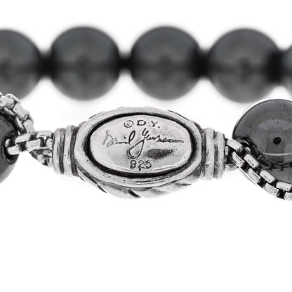 David Yurman Sterling Silver Hematite 8mm Spiritual Beads Adjustable Bracelet 3 of 3