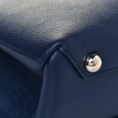 Burberry Grainy Calfskin House Check Small Banner Tote Regency Blue 5 of 12