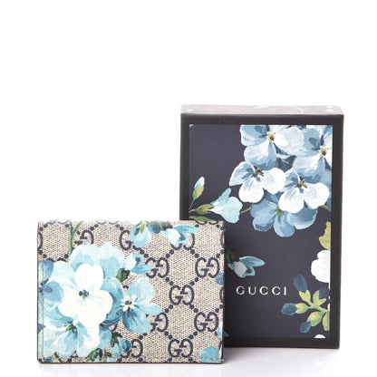 Gucci GG Supreme Monogram Blooms Card Case Beige Blue Navy Hibiscus Red 9 of 9