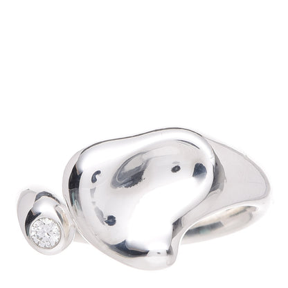 Tiffany Sterling Silver Diamond Elsa Peretti Full Heart Ring 53 6.5 1 of 5